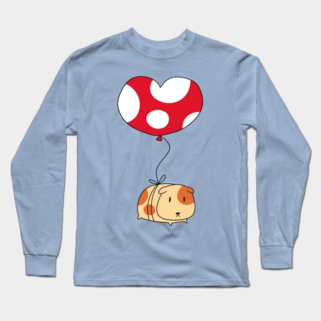 Heart Balloon Guinea Pig Long Sleeve T-Shirt by saradaboru